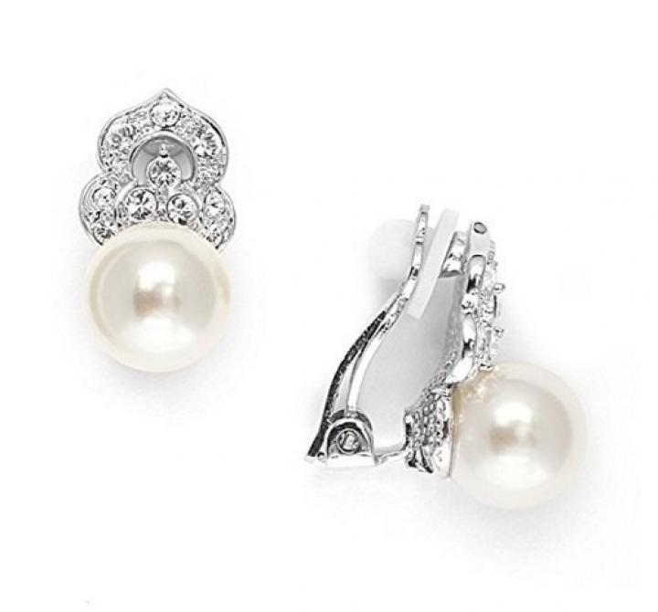 1513272765Clip On Pearl Earrings